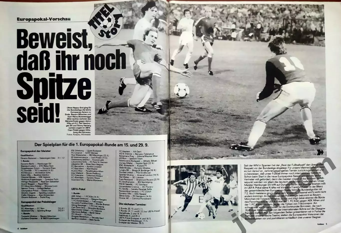 KICKER SPORTMAGAZIN №74/37 за 1982 год. Футбол, Бундеслига, Велоспорт и Атлетика 2
