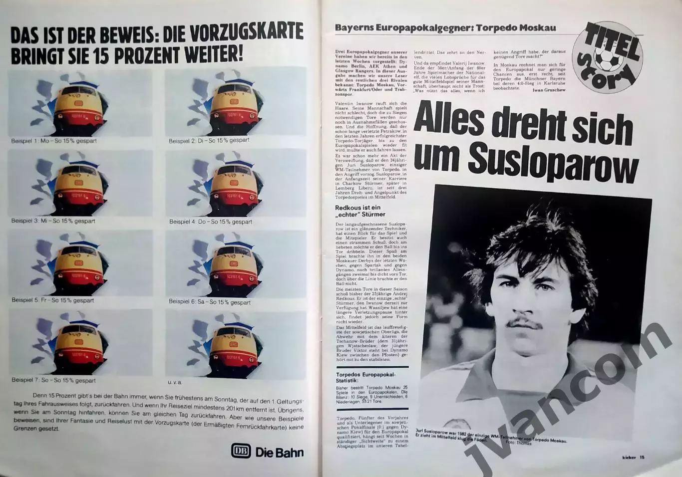 KICKER SPORTMAGAZIN №74/37 за 1982 год. Футбол, Бундеслига, Велоспорт и Атлетика 4