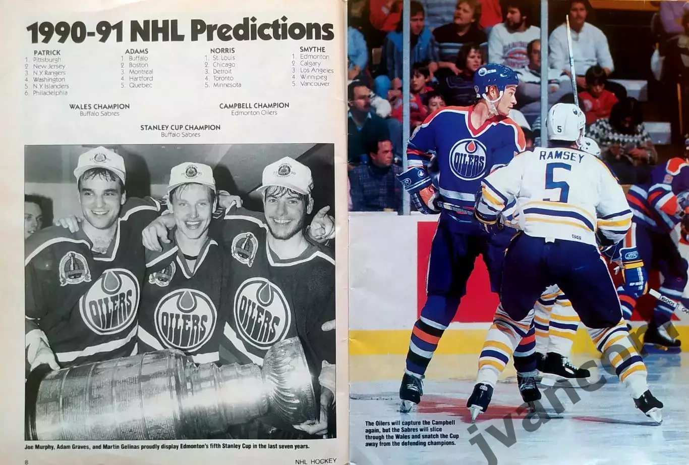 НХЛ - NHL HOCKEY 1990-91 PREVIEW. Ежегодник. Представление участников НХЛ. 2