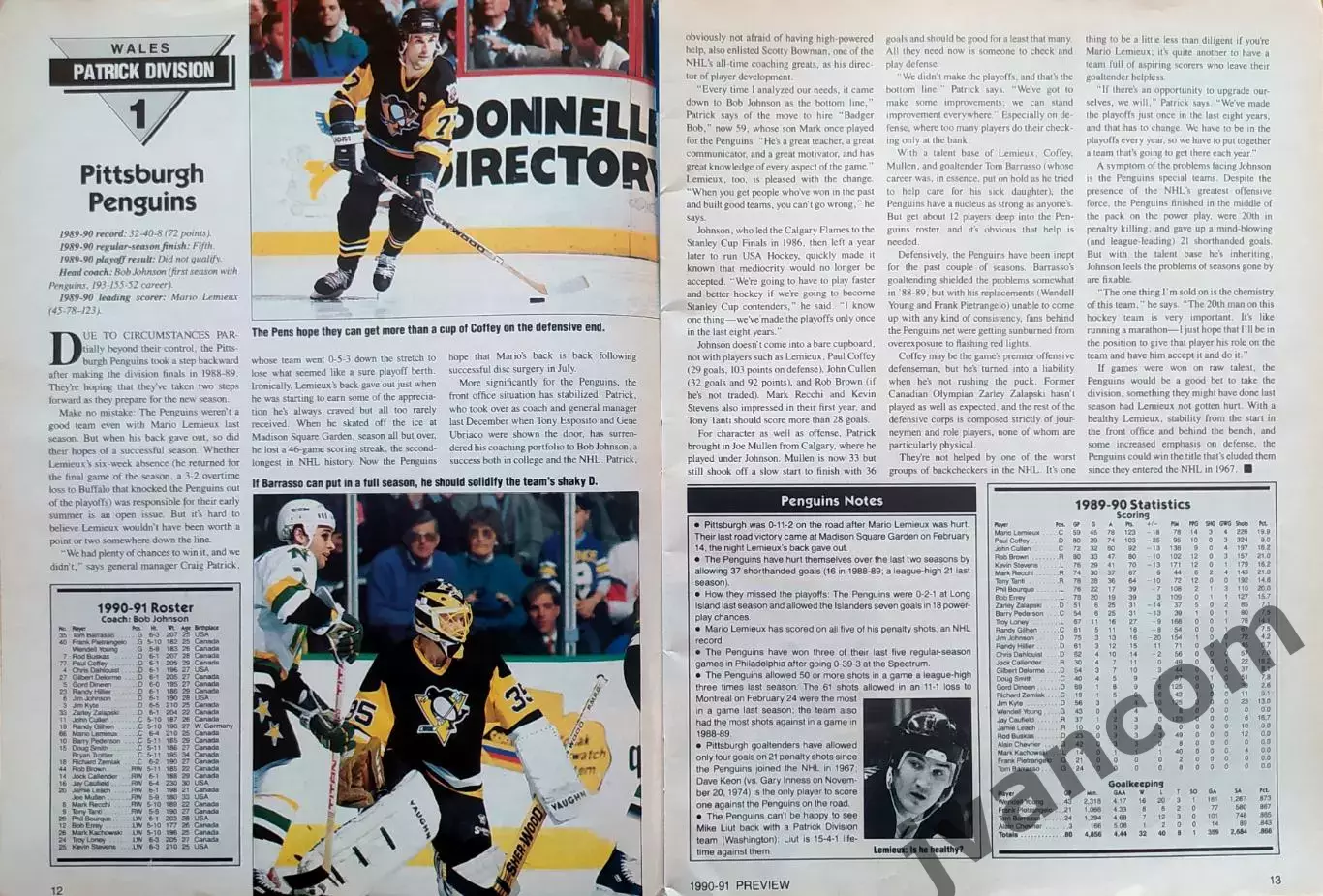 НХЛ - NHL HOCKEY 1990-91 PREVIEW. Ежегодник. Представление участников НХЛ. 4