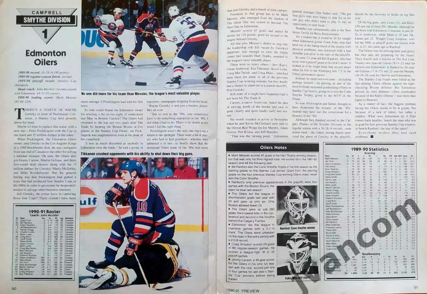 НХЛ - NHL HOCKEY 1990-91 PREVIEW. Ежегодник. Представление участников НХЛ. 7
