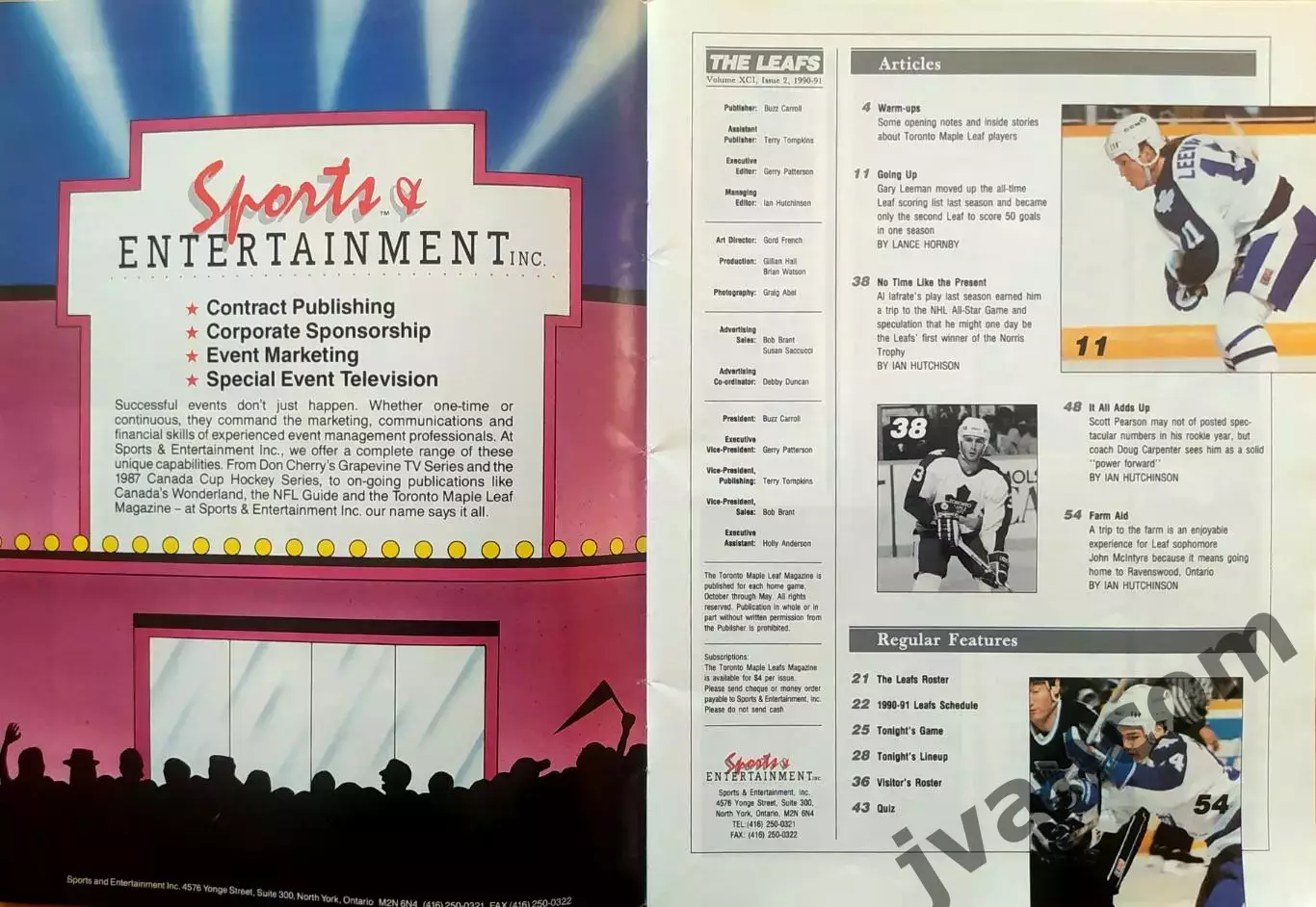 НХЛ - THE LEAFS - Официальный журнал Торонто Мейпл Лифс, Выпуск №2 за 1990 год. 2