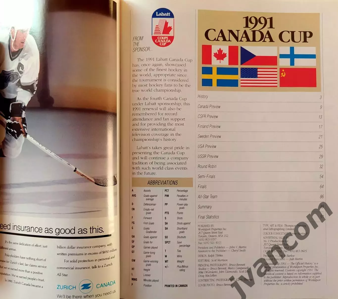 Кубок Канады / Canada Cup / Coupe Canada / 1991 год. Официальная история. Итоги. 1
