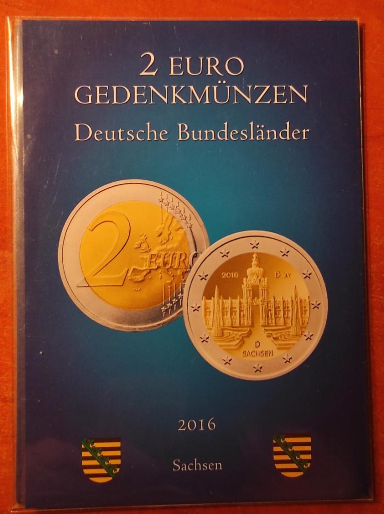 Германия. Мини альбом для 2- ух евровых монет. Саксония