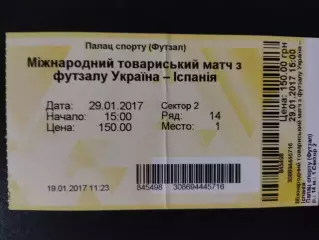 футзал, Украина-Испания 29.01.2017