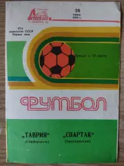 Таврия Симферополь - Спартак Орджоникидзе 26.06.1984