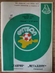 Таврия Симферополь - Металлург Запорожье 27.04.1984