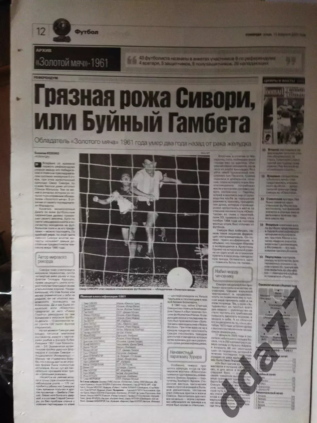 газета Команда №29 14.02.2007.восспоминание: Динамо Киев -Фредрикстад Норв. 1973 3