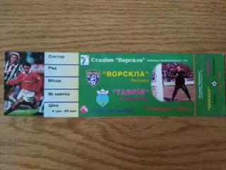Ворскла Полтава - Таврия Симферополь 17.03.1998.