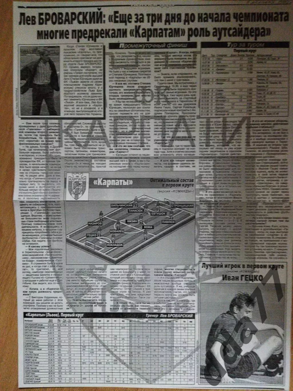 копия ,Промежуточный финиш, Карпаты Львов 3.12.1999