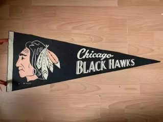 Вымпел,хоккей НХЛ Чикаго Блек Хоукс 1970/Pennant NHL CHICAGO BLACK HOWKS