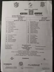 протокол Ворскла Полтава - Ингулец Петрово 2.10.2021