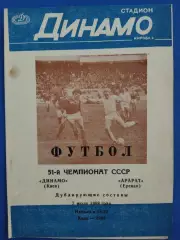 (7607) Динамо Киев - Арарат Ереван 7.07.1988,дубль.