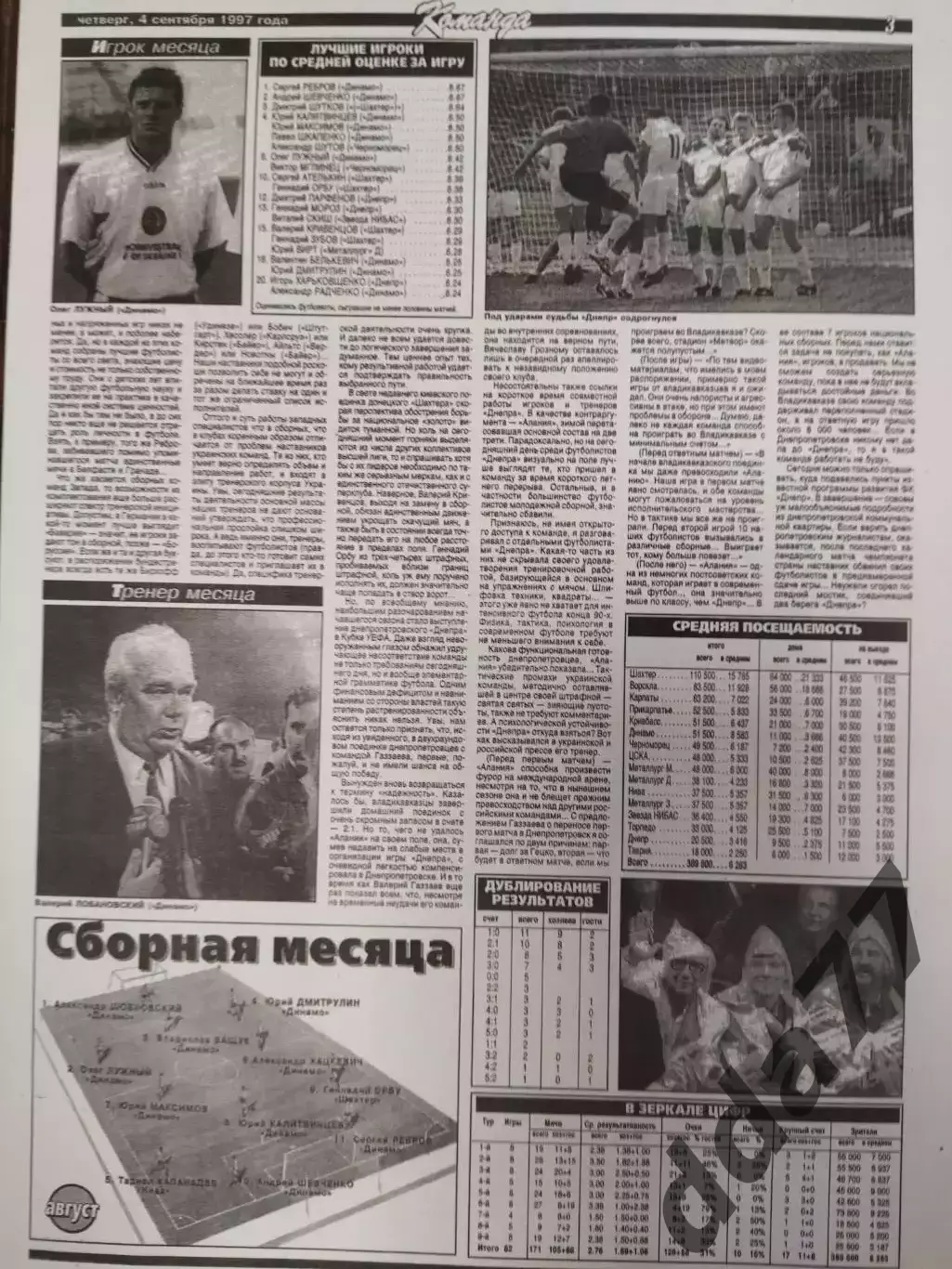 копия ,(7702) Чемпионат Украины,итоги августа. 4.09.1997 1