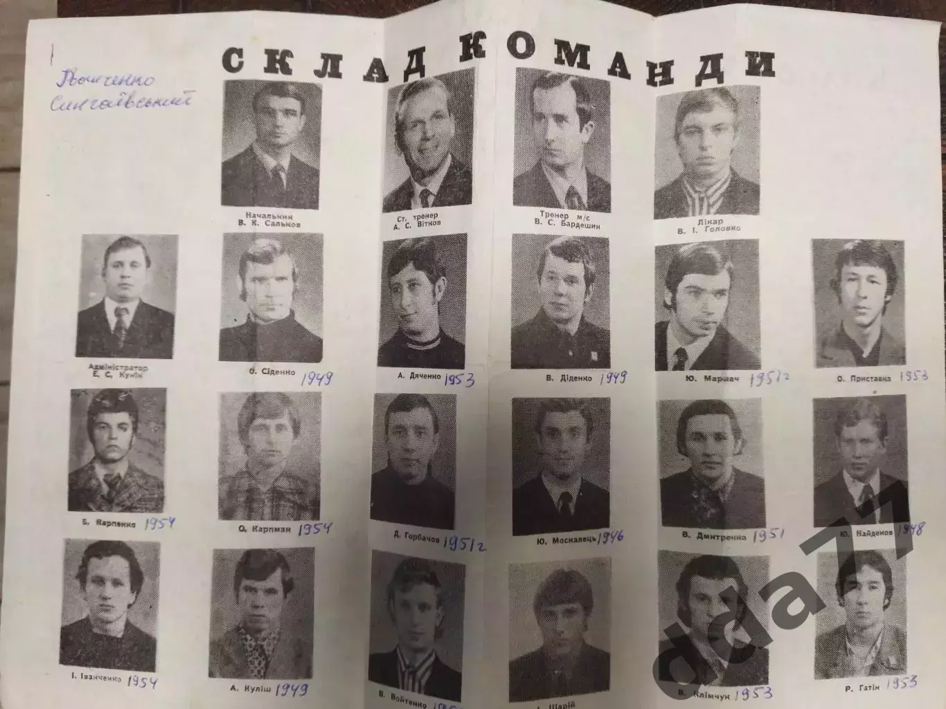 (7726) Программа сезона Колос Полтава 1975 1