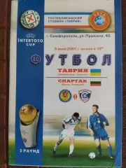 (7739)Таврия Симферополь - Спартак Варна,Болгария 8.07.2001