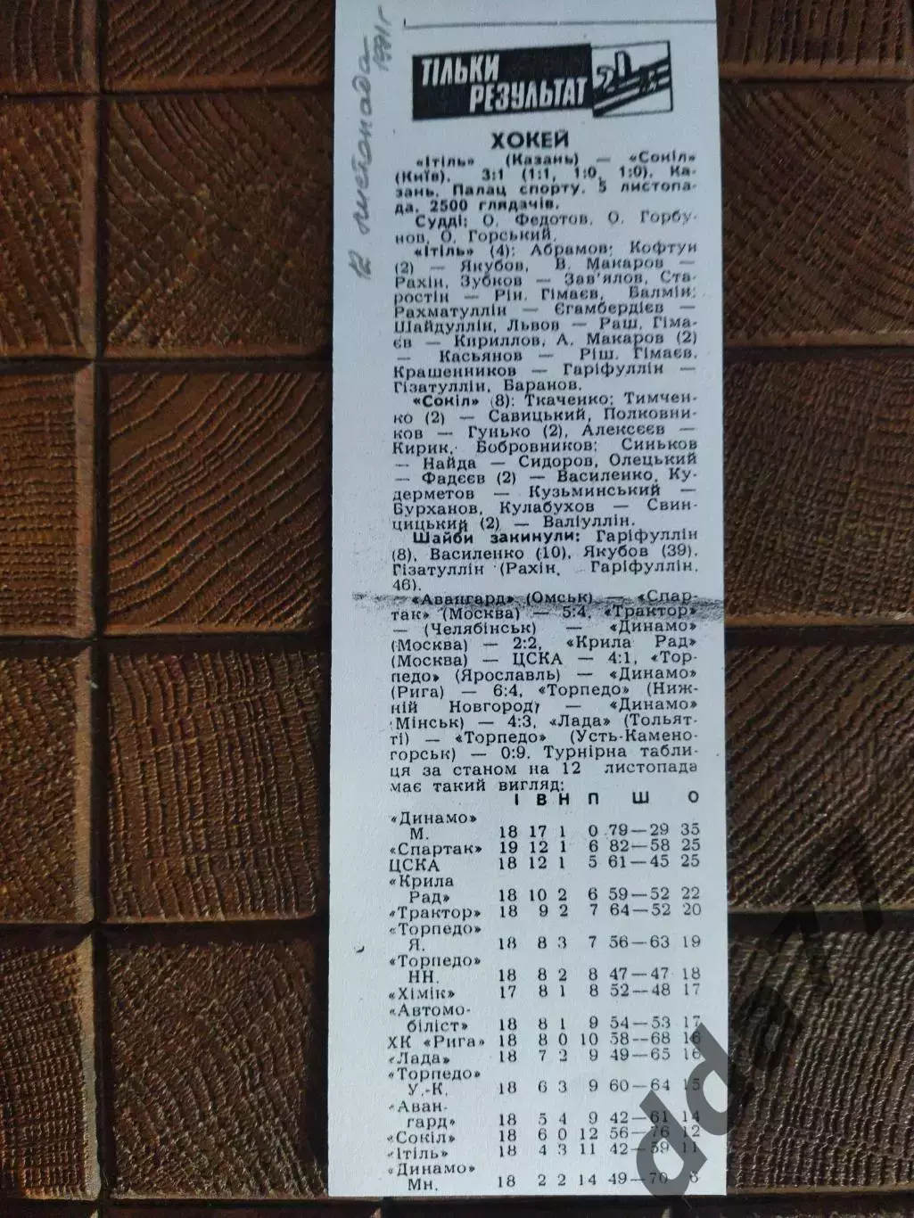 копия ,(7764) хоккей, Итиль Казань - Сокол Киев 12.11.1991