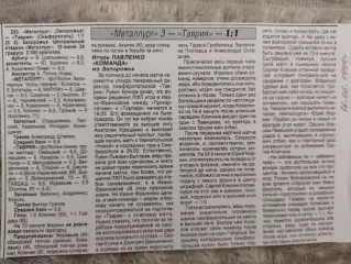 копия ,(7808) футбол, Металлург Запорожье - Таврия Симферополь 12.06.1998.