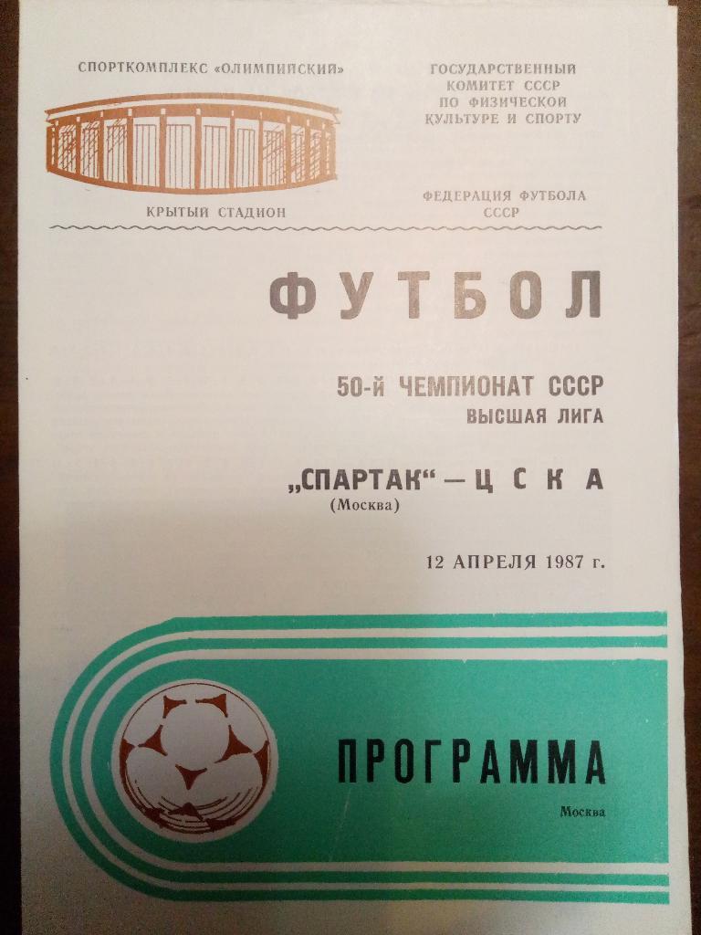 Спартак Москва-ЦСКА 12.04.1987