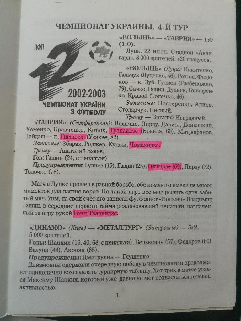 Таврия Симферополь - Кривбасс 27.07.2002 1