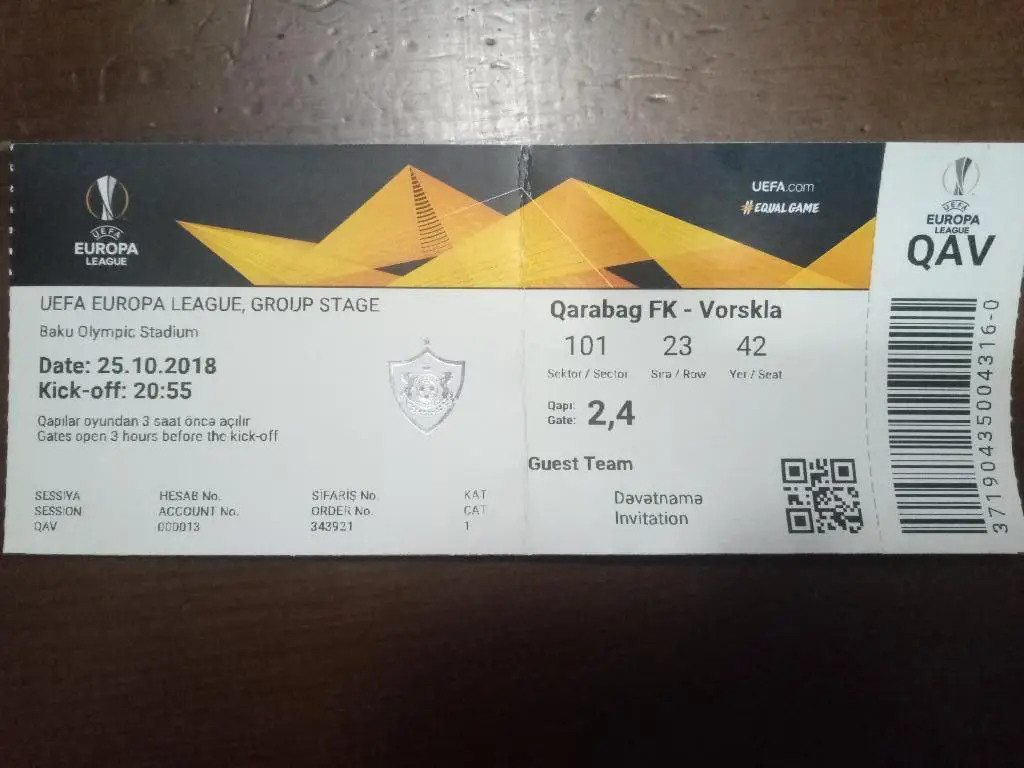 Карабах - Ворскла Полтава Лига Европы 2018/19