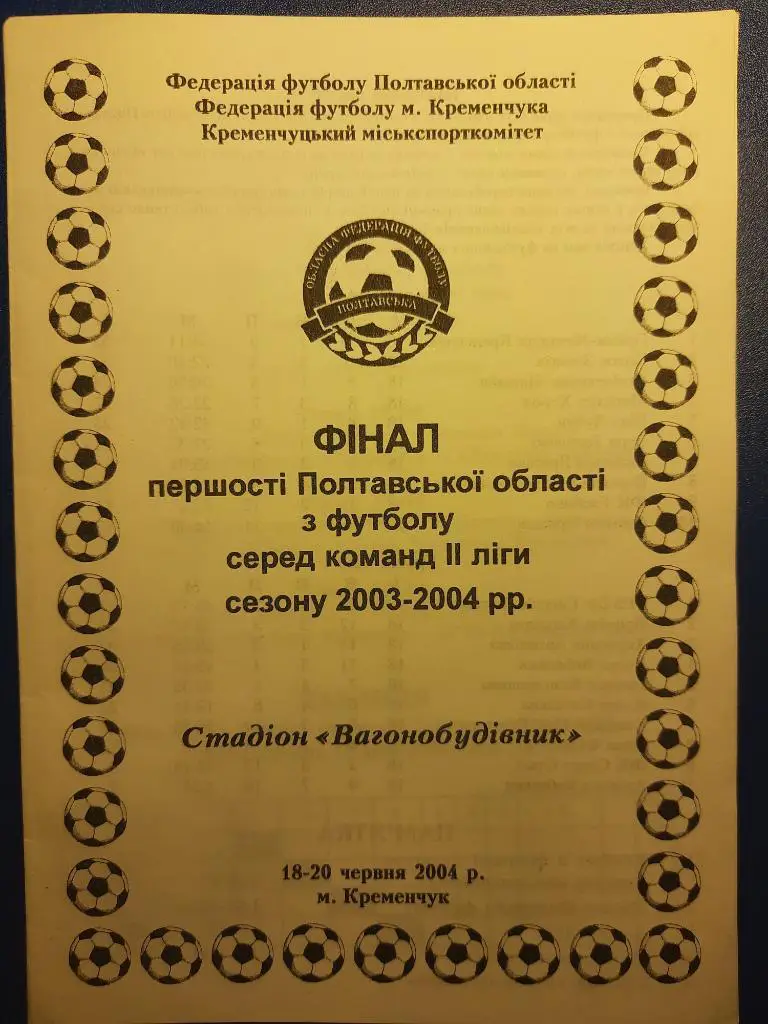 Финал первенства Полтавской обл. 2003-2004,Кременчуг.
