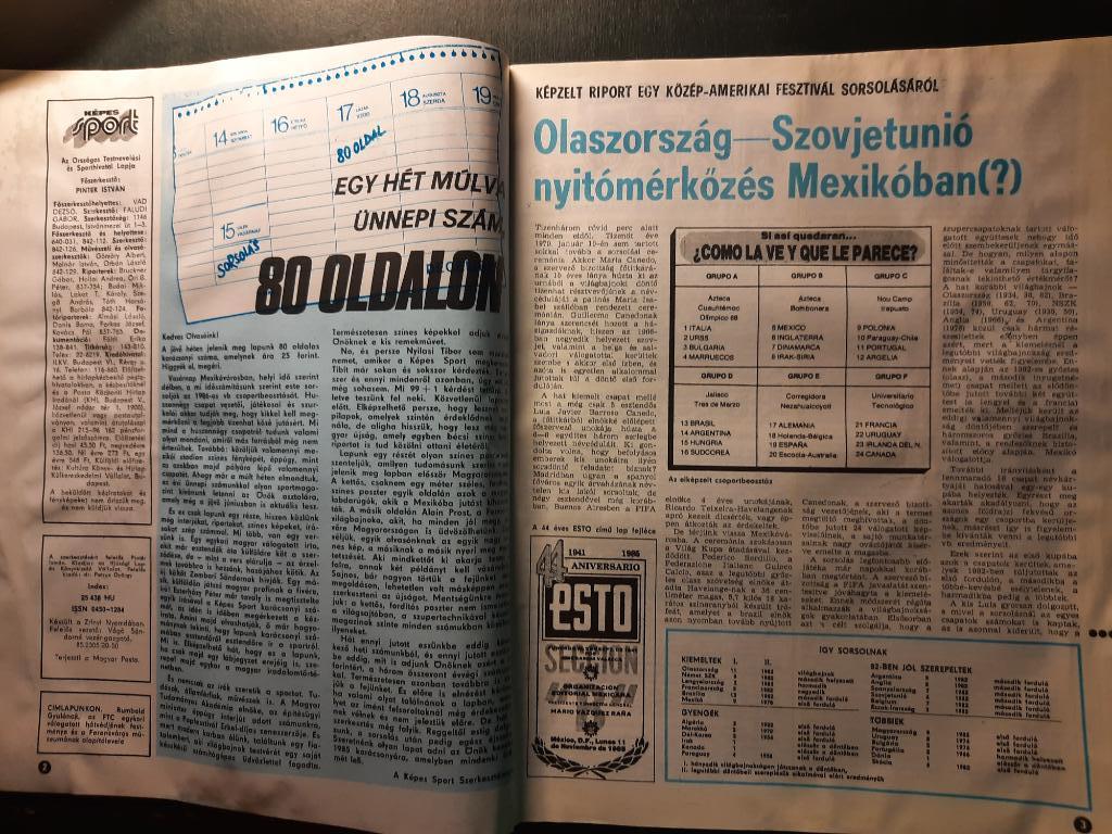 Журнал Кепеш спорт Венгрия, #50 1985г. 1