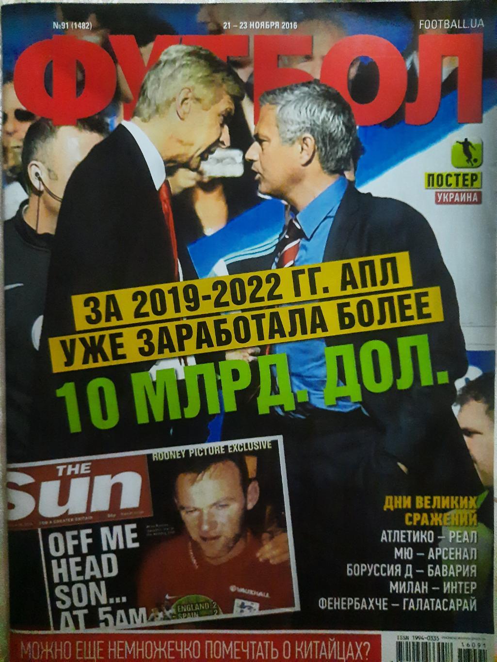 еженедельник Футбол #91 2016, постеры: Украина...