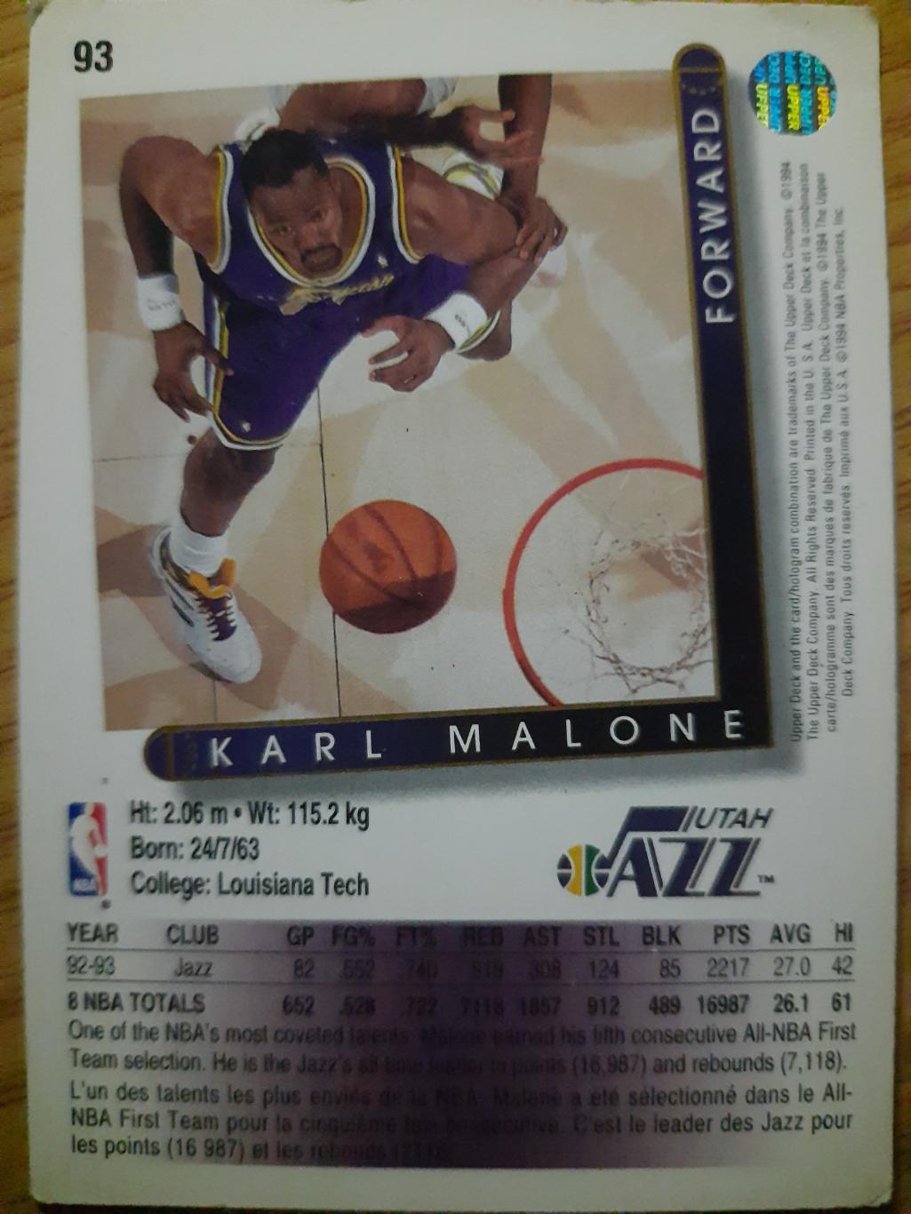 NBA UPPER DECK 92-93, C.Malone 1