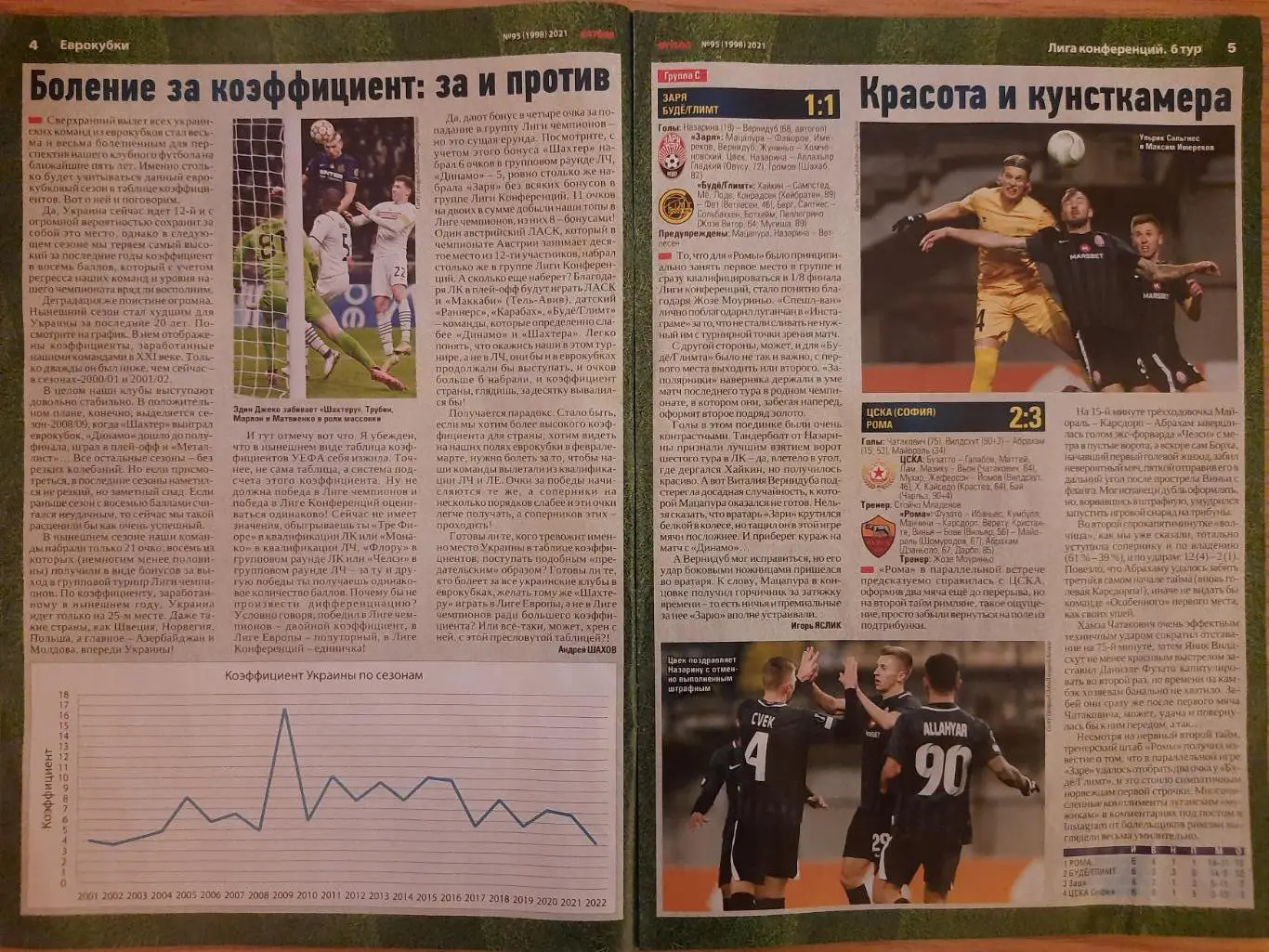 еженедельник Футбол №95 , А.Шевченко, Заря-Буде Глимт... 1