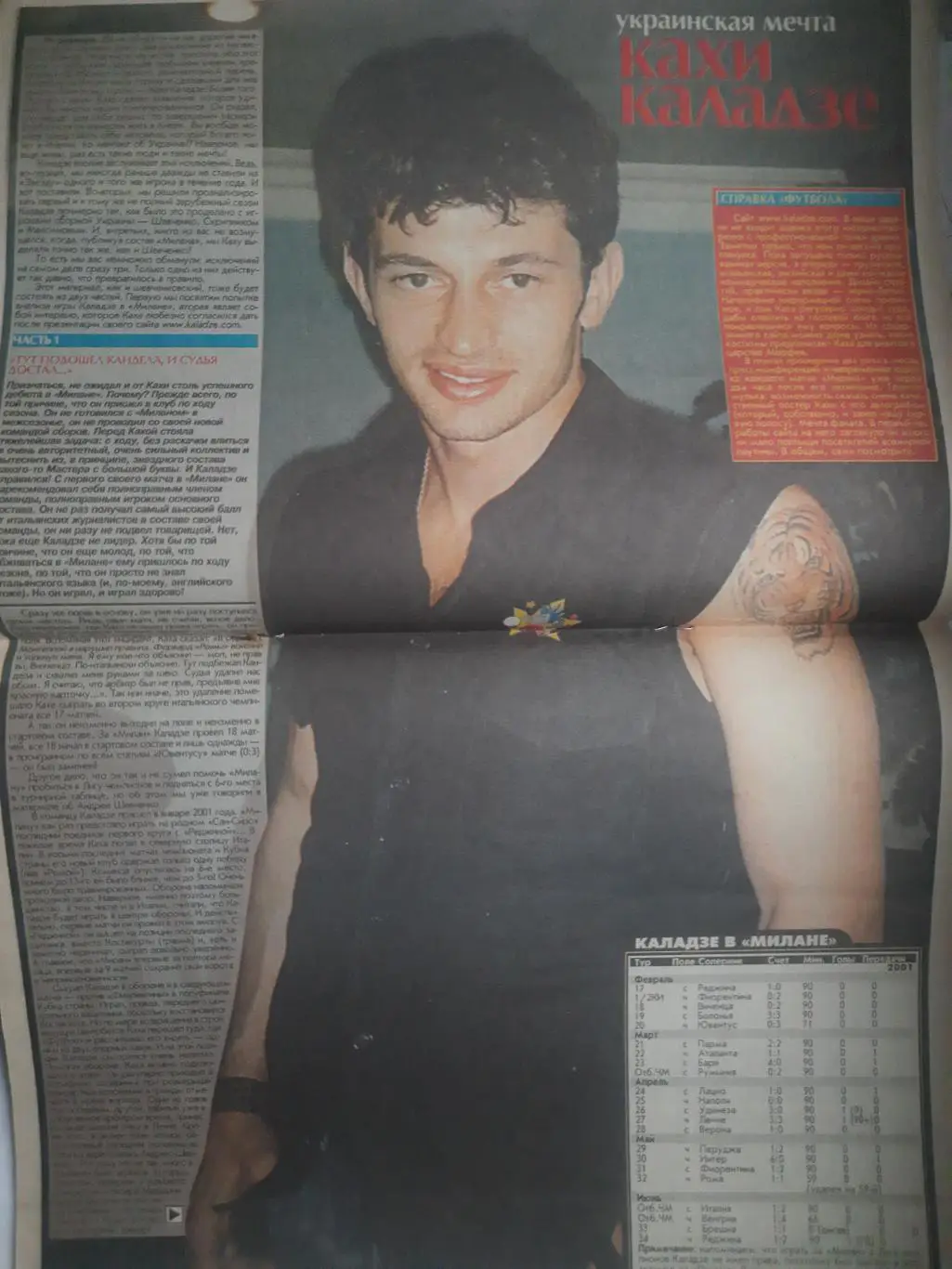 еженедельник Футбол №30 2001, Каладзе,Шевченко,Лугано представление... 2