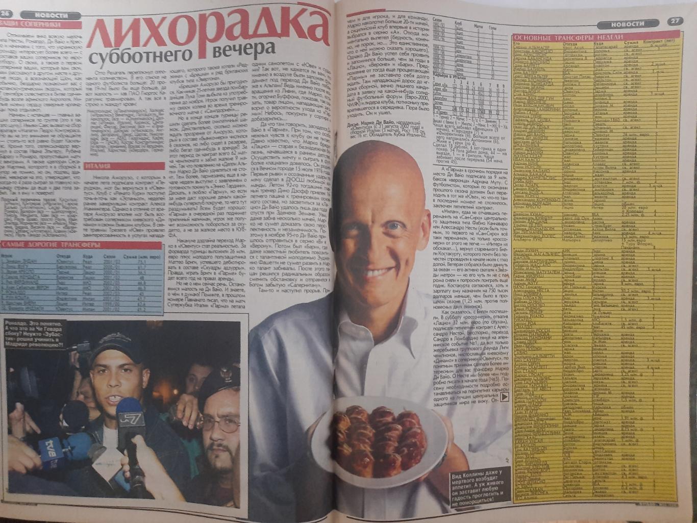 еженедельник Футбол №34 2002 Динамо К-Левски,постеры: Бреме, Динамо К,... 2