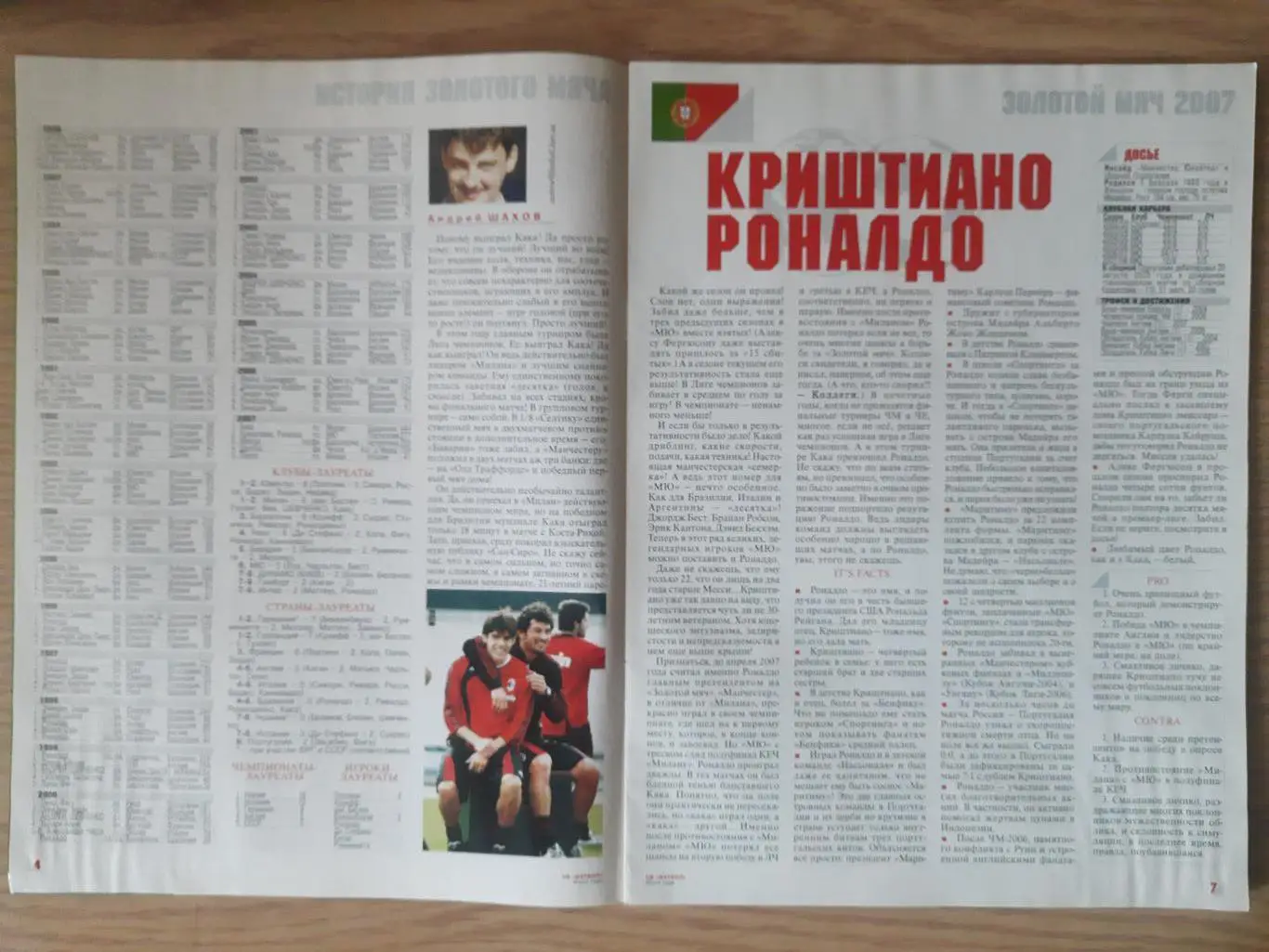 еженедельник Футбол спецвыпуск #3 декабрь 2007 ,История золотога мяча, Кака... 2