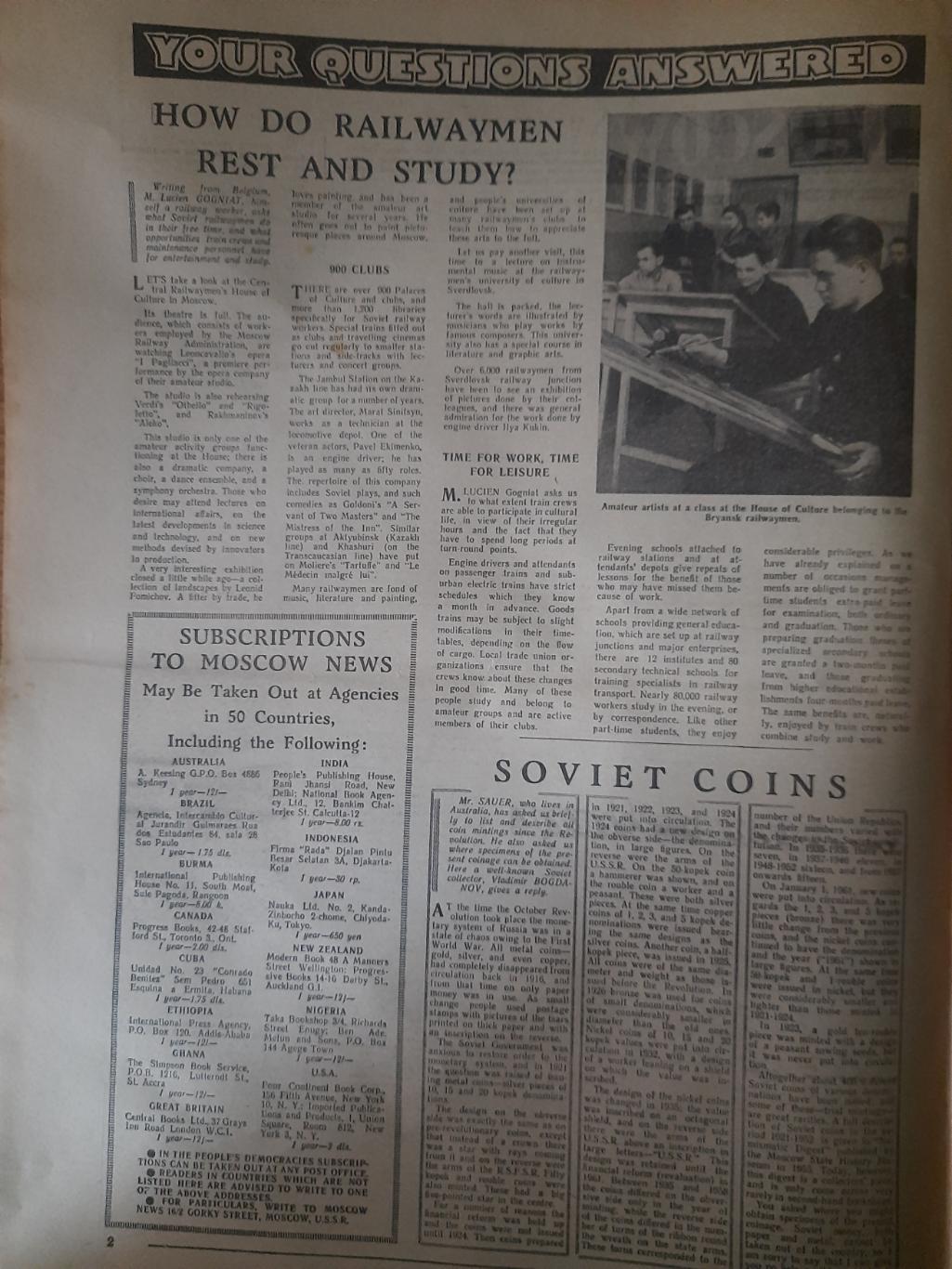 газета,moscow news/московские новости №13 (588) 31.03.1962 1