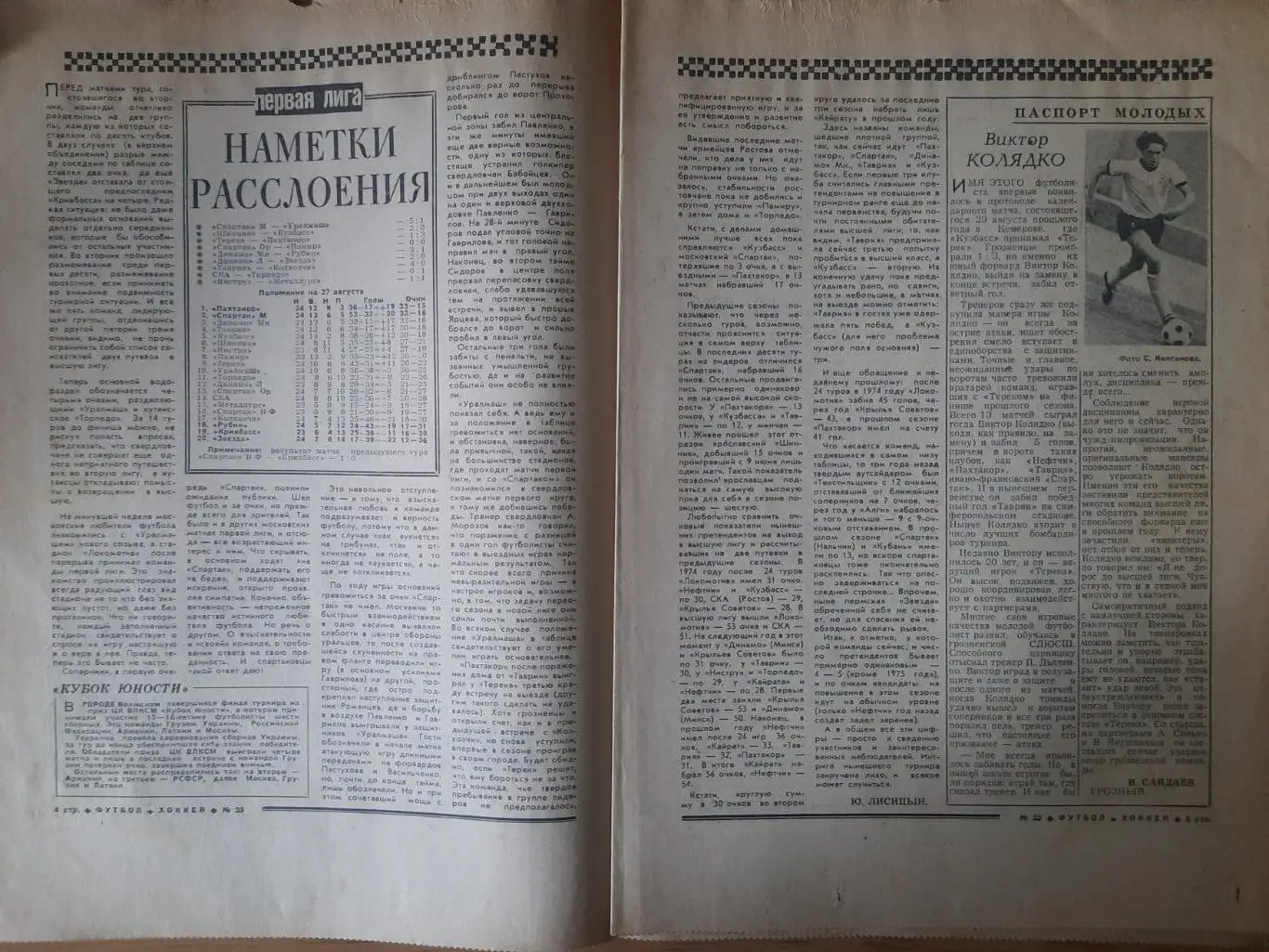 еженедельник футбол-хоккей #35,1977 2