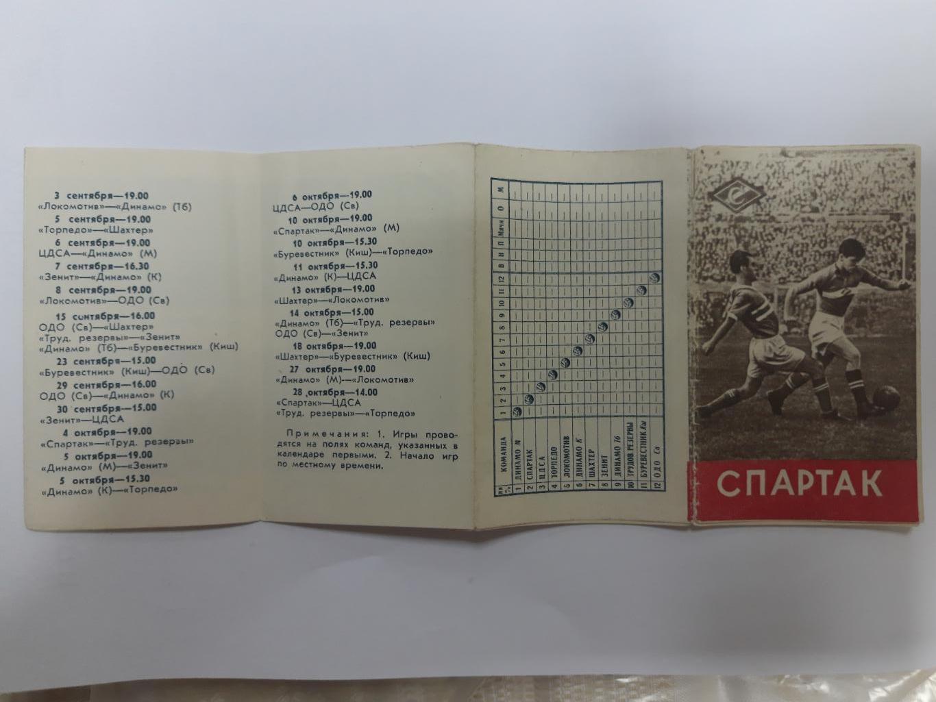буклет, Спартак Москва 1956 3