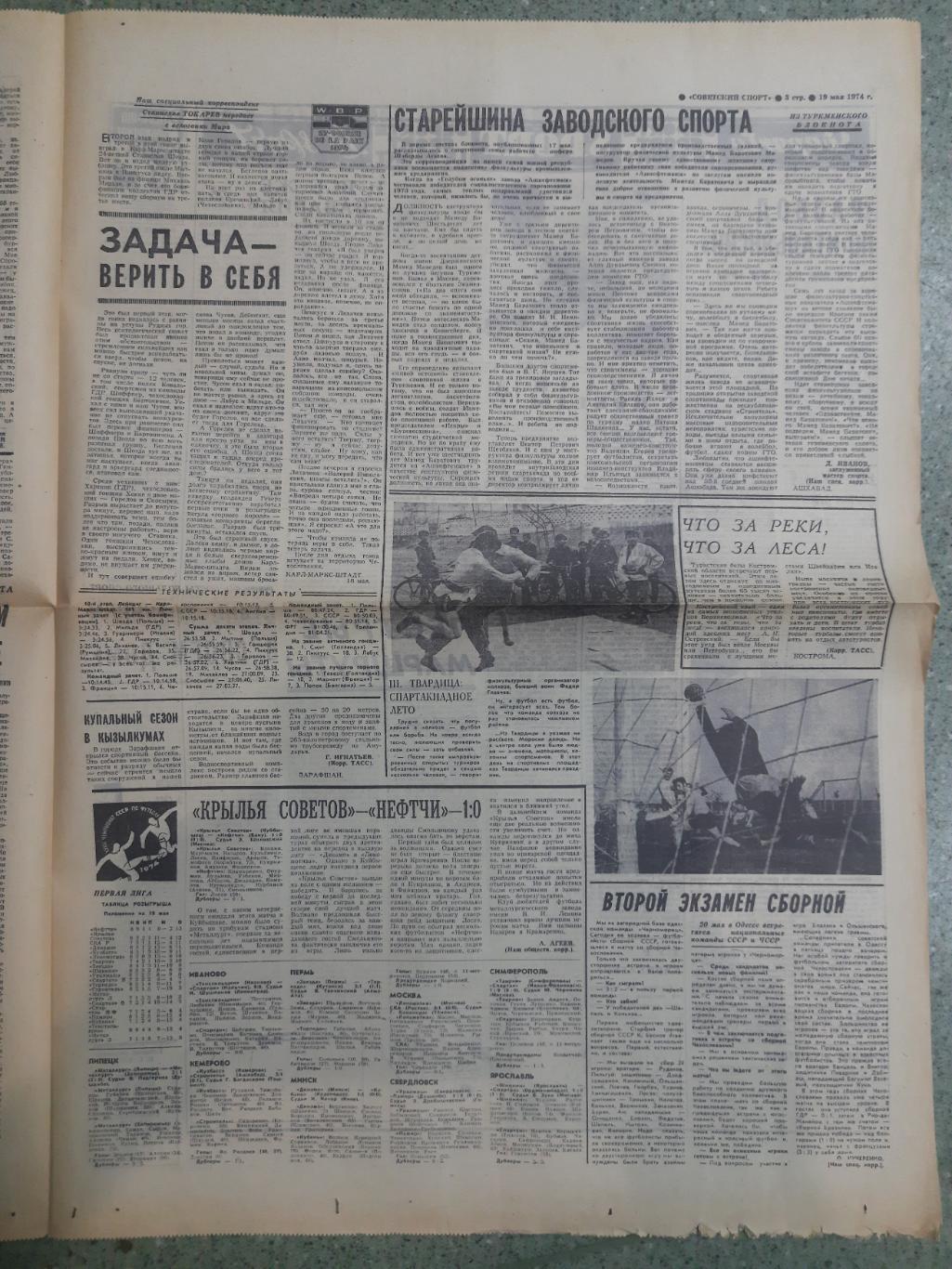 газета,Советский спорт 31.03.1974 1