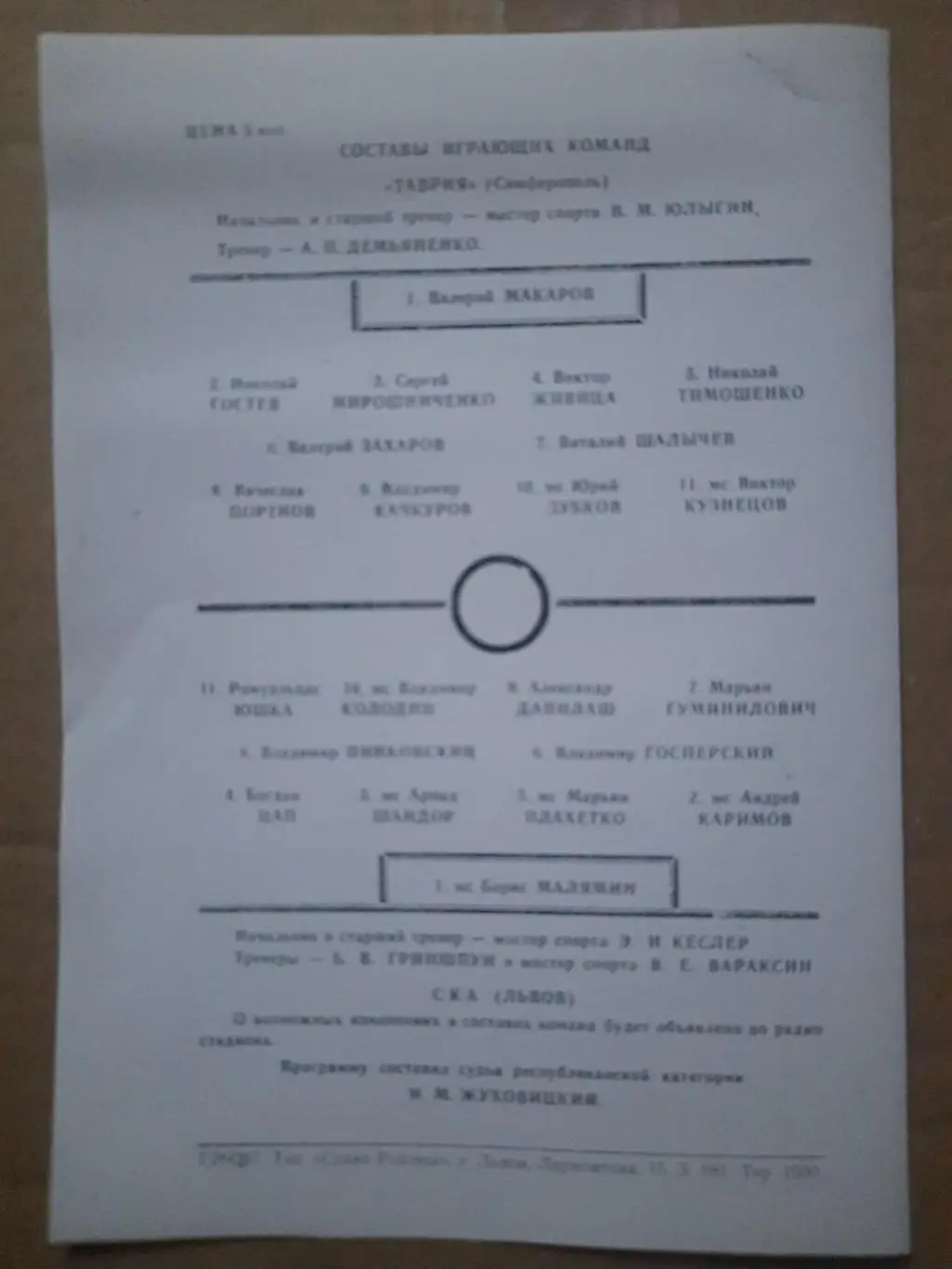 копия, СКА Львов - Таврия Симферополь 13.07.1967 1