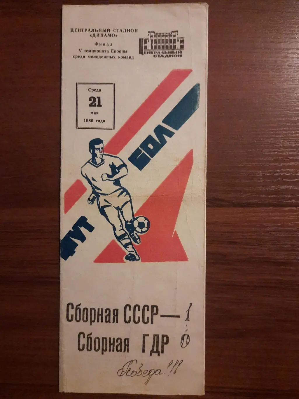 СССР - ГДР 21.05.1980, молодежные - финал ЧЕ.