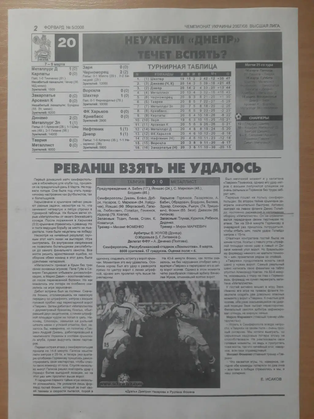 (5638) копия,отчет с крым издания Таврия Симферополь-Металлист Харьков 8.03.2008