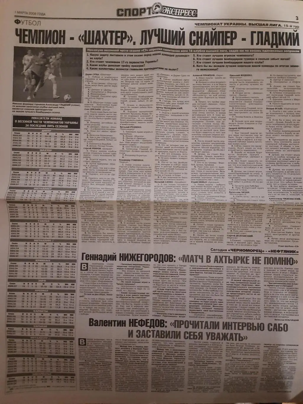 Спорт Экспресс № 45 1 марта 2008, Днепр - Динамо Киев... 1