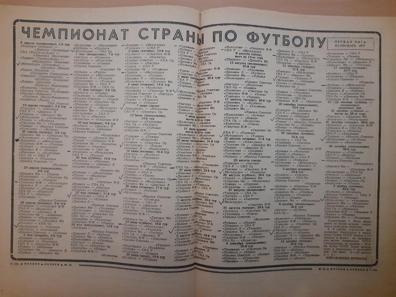 еженедельник футбол-хоккей №14, 1978,еврокубки. 1