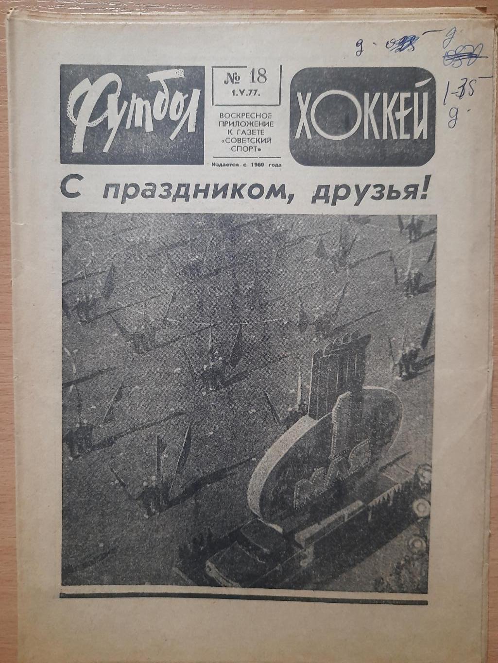 футбол-хоккей №18, 1977. СССР-Греция.