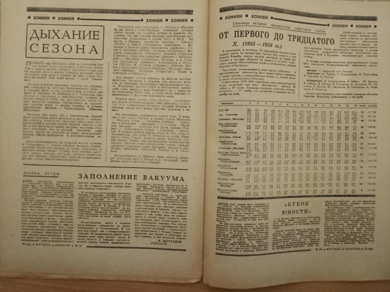 еженедельник Футбол-Хоккей # 34, 1976.Суперкубок. 3