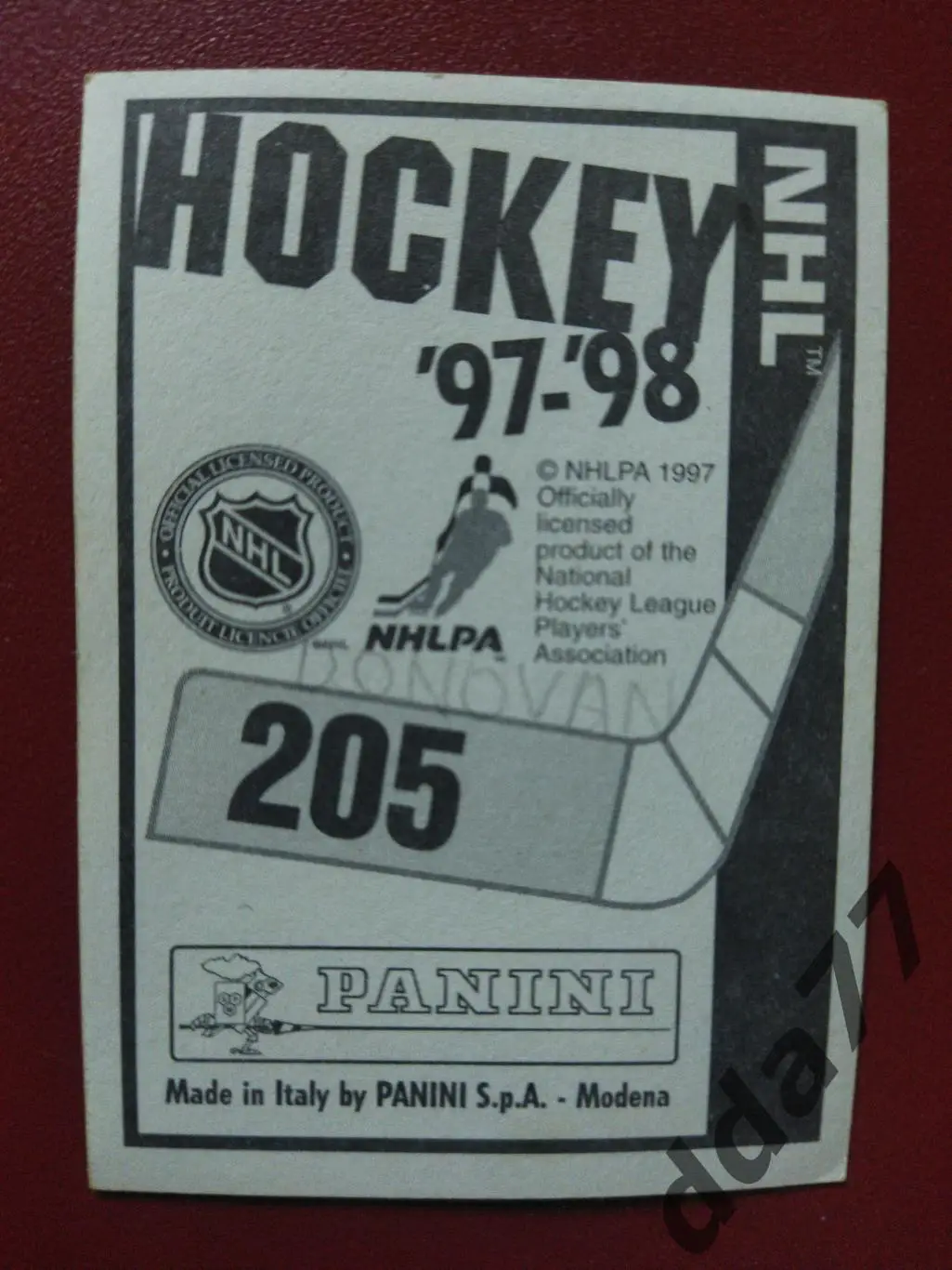 хоккей, наклейка НХЛ Панини 1997-1998/NHL Panini Colorabo Avalanche #205 1