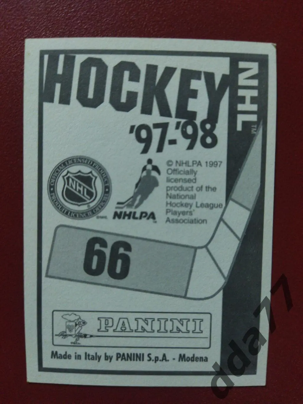 хоккей, наклейка НХЛ Панини 1997-1998/NHL Panini Doug Gilmour #66 1