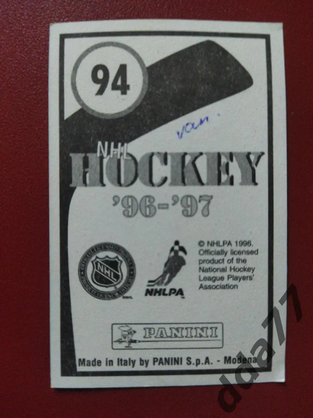 хоккей, наклейка НХЛ Панини 1996-1997/NHL Panini Bryan McCabe #94. 1