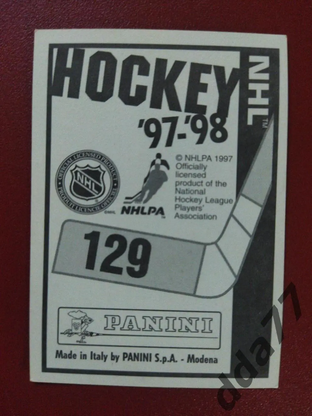 хоккей, наклейка НХЛ Панини 1997-1998/NHL Panini Chris Chelios #129 1