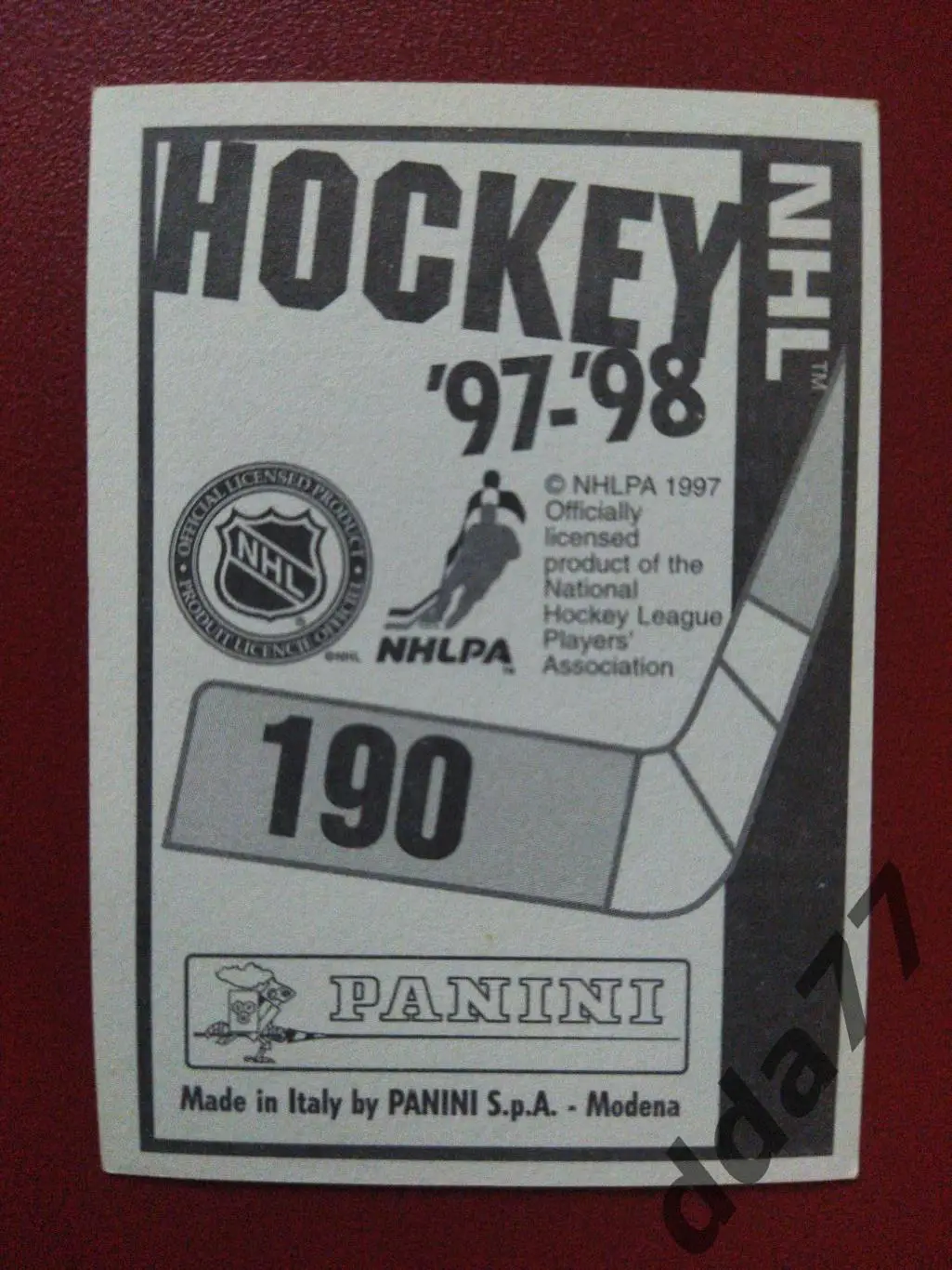 хоккей, наклейка НХЛ Панини 1997-1998/NHL Panini Brian Bellows #190 1