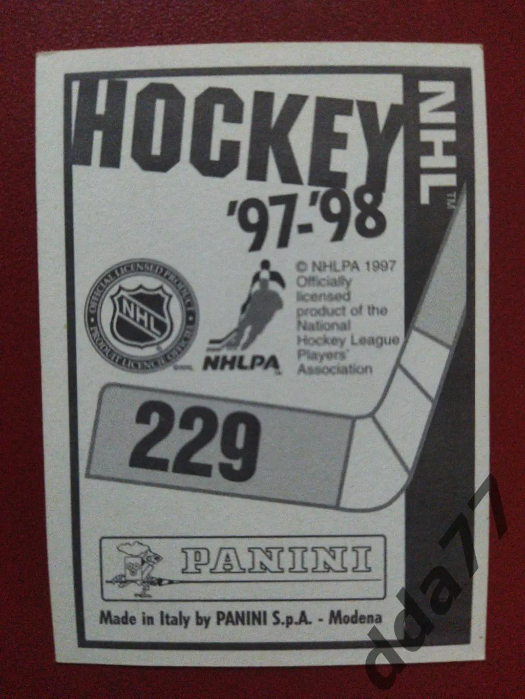 хоккей, наклейка НХЛ Панини 1997-1998/NHL Panini Doug Bodger #229 1